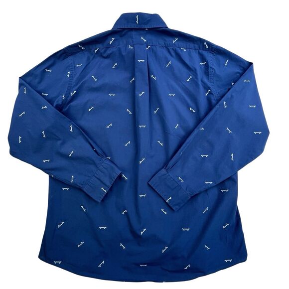 Brooks Brothers Shirt Men Large Blue Skateboard Embroidery Regent Fit Skate Polo - Picture 7 of 13